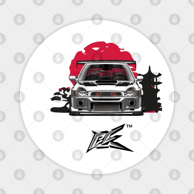 SUBARU IMPREZA WRX GC8 BUGEYE white Magnet by naquash